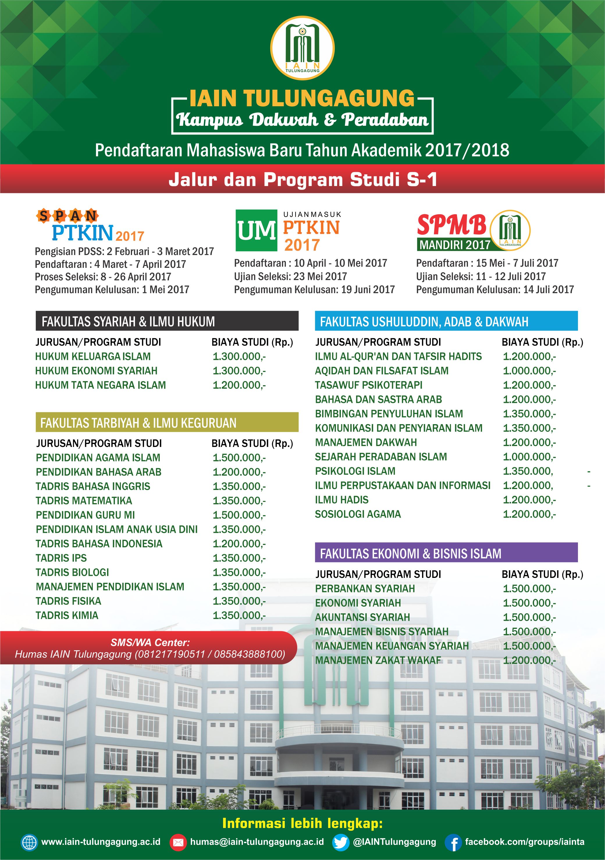 Brosur SPMB IAIN Tulungagung 2017