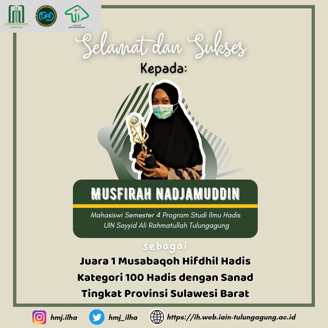 Mahasiswa UIN SATU Tulungagung Juarai Musabaqah Hifdzil Hadis Kategori 100 Hadis