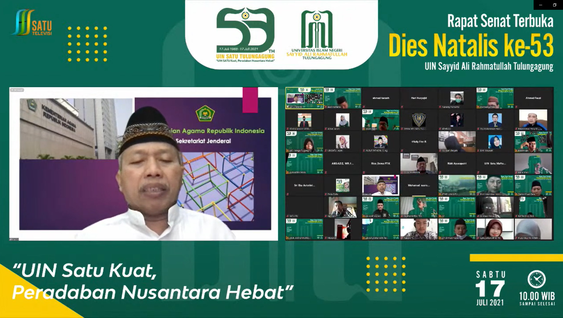 UIN Satu Gelar Rapat Senat Terbuka dalam rangka Dies Natalis ke-53