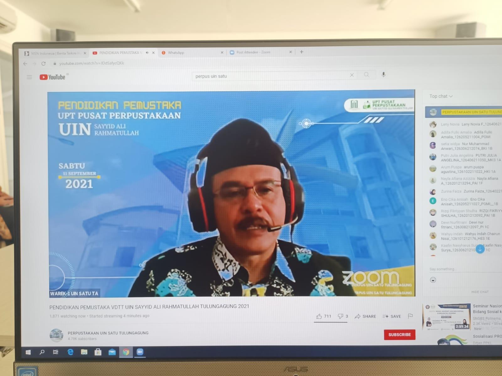 Perpustakaan UIN SATU Selenggarakan Pendidikan Pemustaka untuk Mahasiswa Baru Tahun Akademik 2021/2022
