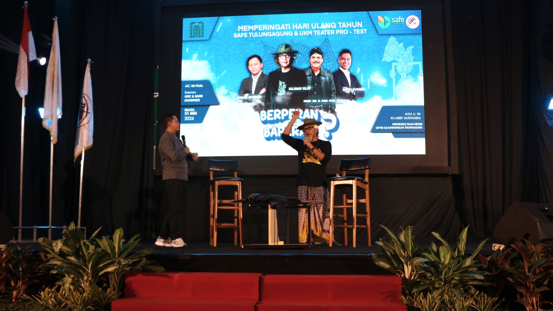 Peringati Dies Natalis UKM Teater Pro-Test UIN SATU, Sujiwo Tejo Ajak Mahasiswa Renungkan Makna Ketuhanan, Kemanusiaan, dan Kebangsaan