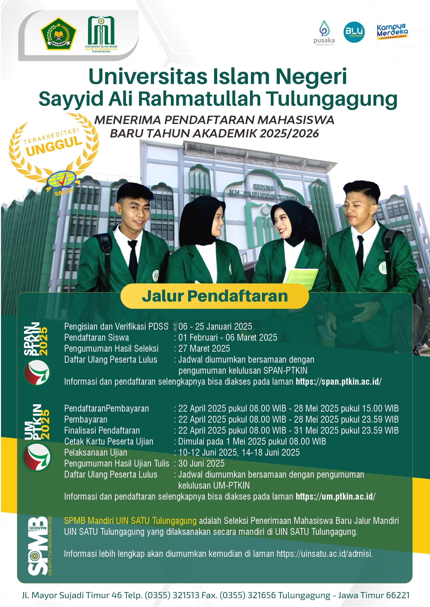 Brosur Penerimaan Mahasiswa Baru UIN SATU Tulungagung tahun 2025