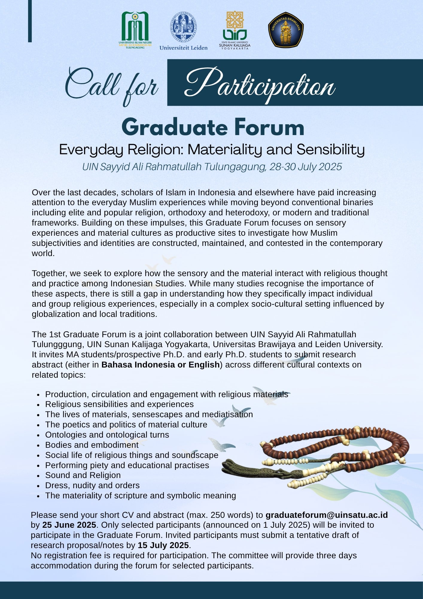 Graduate Forum, Everyday Religion: Materiality and Sensibility