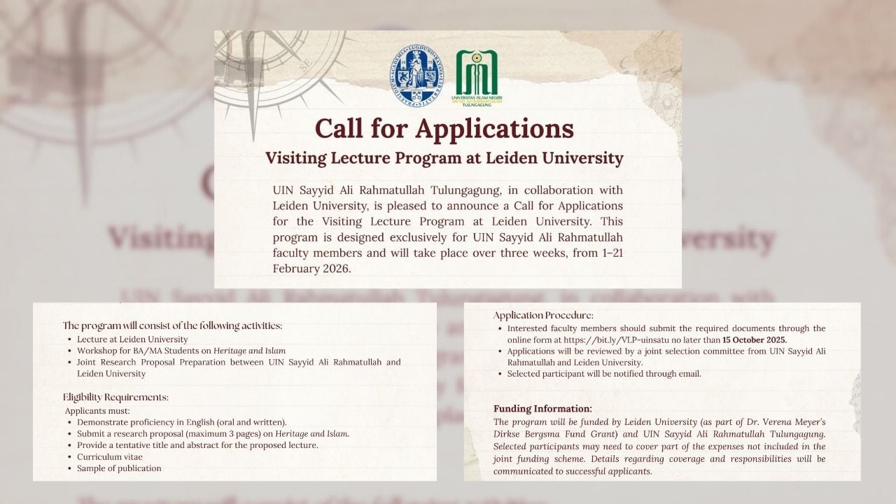 UIN SATU Buka Kesempatan Dosen Jadi Visiting Lecturer di Universitas Leiden