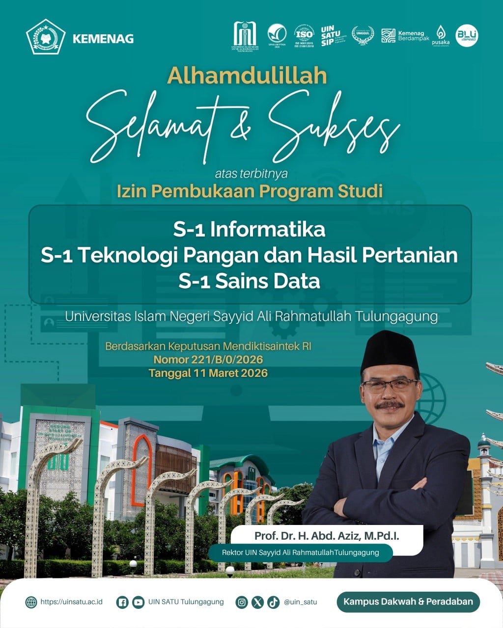 UIN SATU Tulungagung Resmi Buka Tiga Program Studi Baru Bidang Teknologi dan Sains