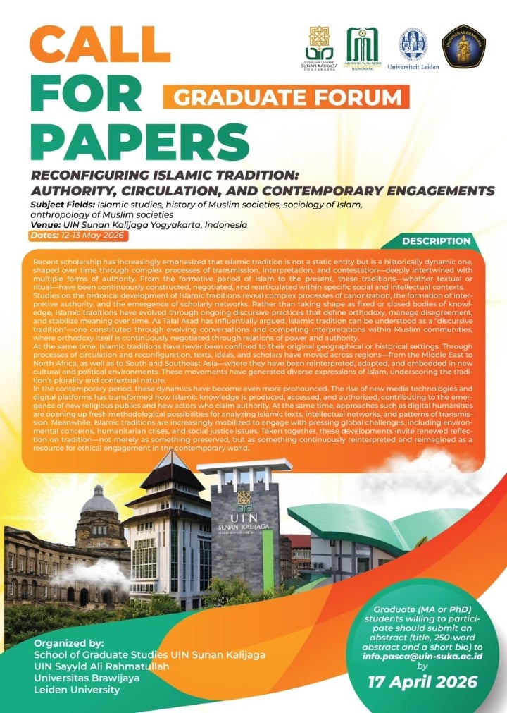 Call for Papers Graduate Forum 2026 Dibuka, Ajak Mahasiswa Pascasarjana Kaji Dinamika Tradisi Islam