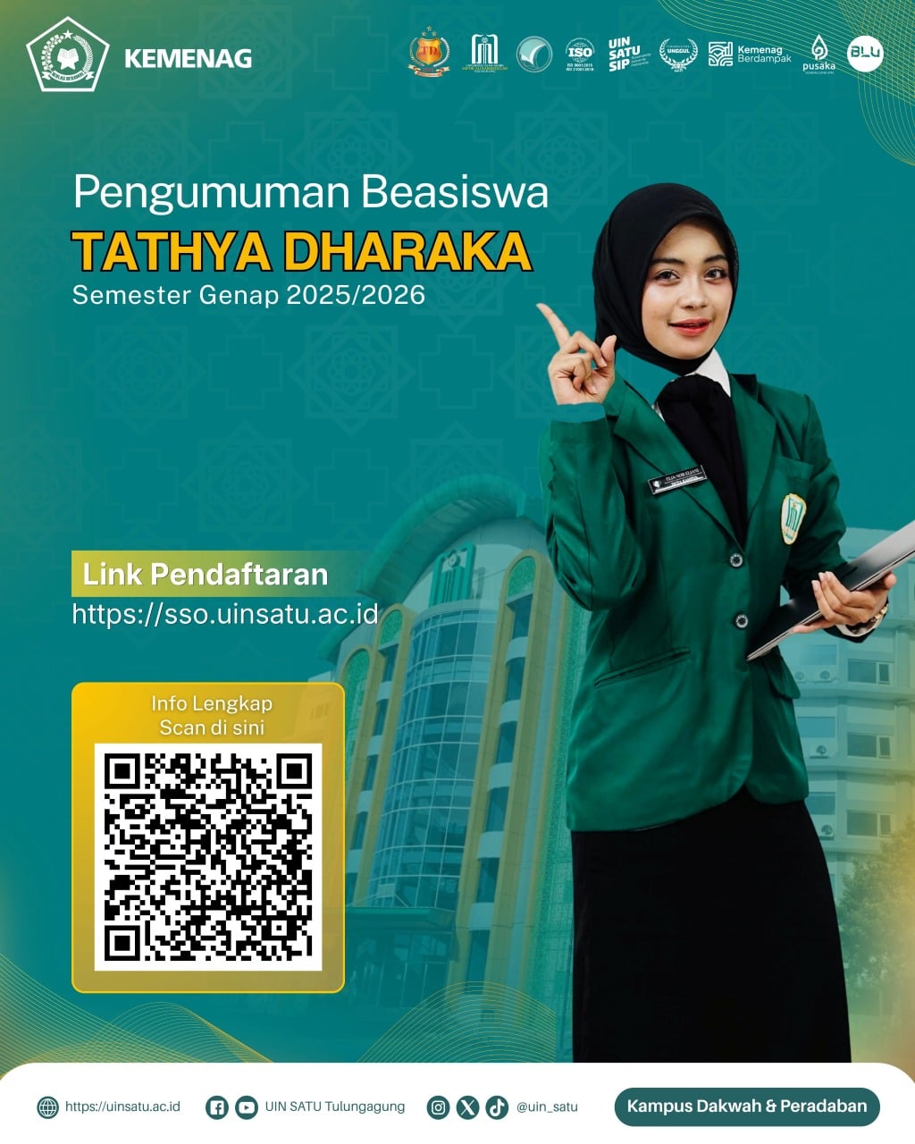 Pengumuman Pendaftaran Beasiswa Tathya Dharaka Semester Genap TA 2025/2026