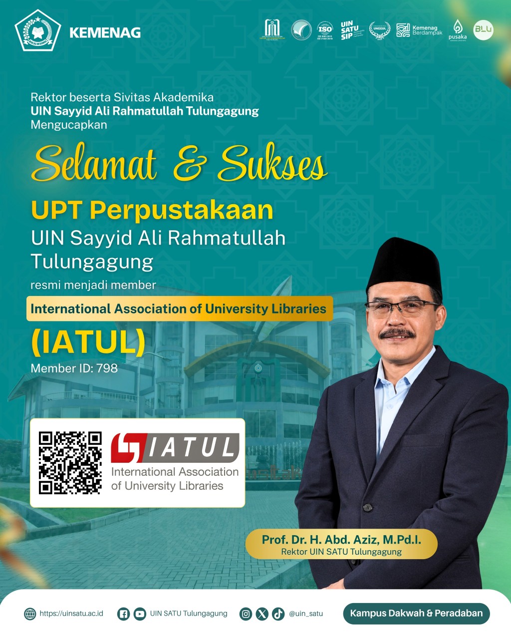 Perkuat Jejaring Global, Perpustakaan UIN SATU Tulungagung Resmi Bergabung dengan Asosiasi Internasional IATUL